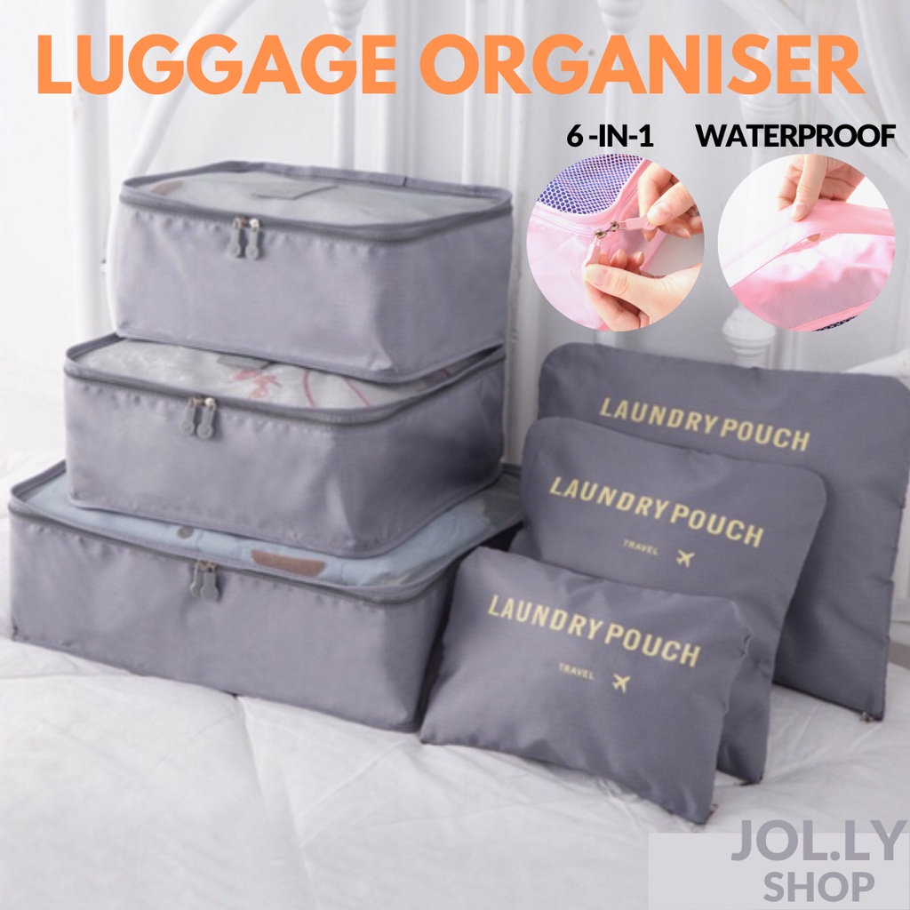 ?SG LOCAL STOCK?6Pcs Waterproof Travel Luggage Organiser Packing Cube Storage