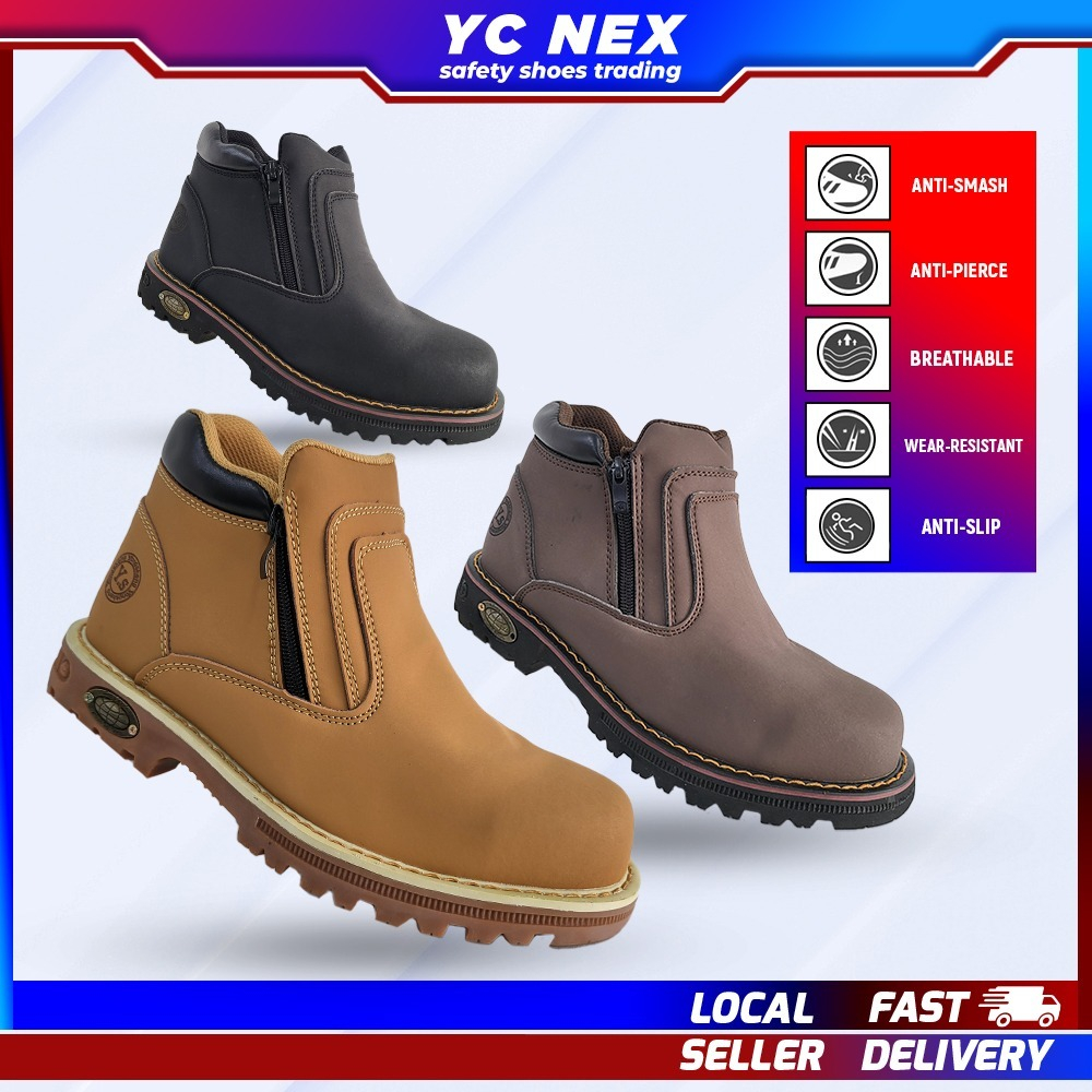 Safety Shoes 1707 Mid Cut Zip Type Safety Boots