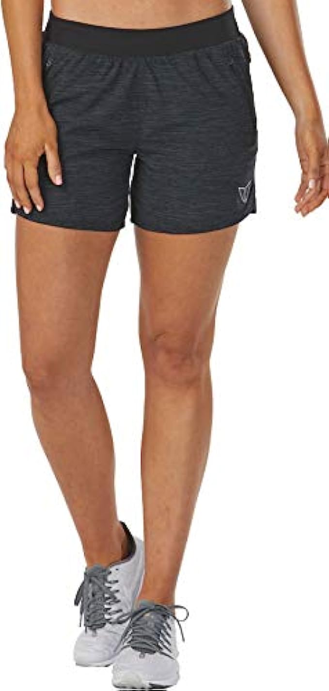 KORSA Women&#039;s 5-inch Athletic Workout Shorts with Multiple Zip Pockets, Brief Liner for Running, Gym, Yoga, Casual | Embrace