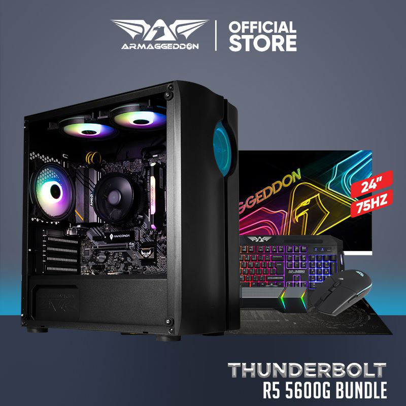 Armaggeddon Thunderbolt R5 5600G | Best Entry Level for Gaming and Office | 16GB RGB RAM | 1TB SSD