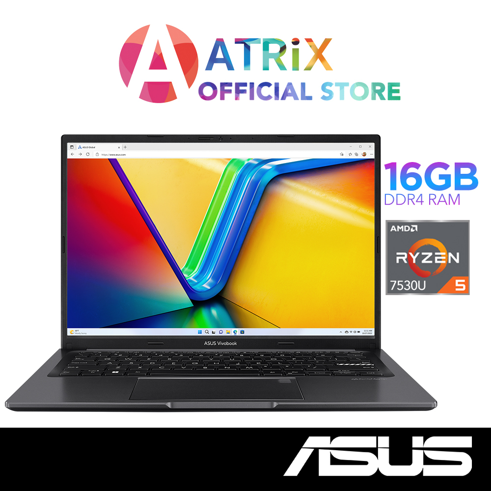 【Same Day Delivery】ASUS Vivobook 14 | M1405YA-LY072W | 14&quot; FHD+ | Ryzen 5 7530U | 16GB DDR4 | 512GB SSD | Win11 | 1Y