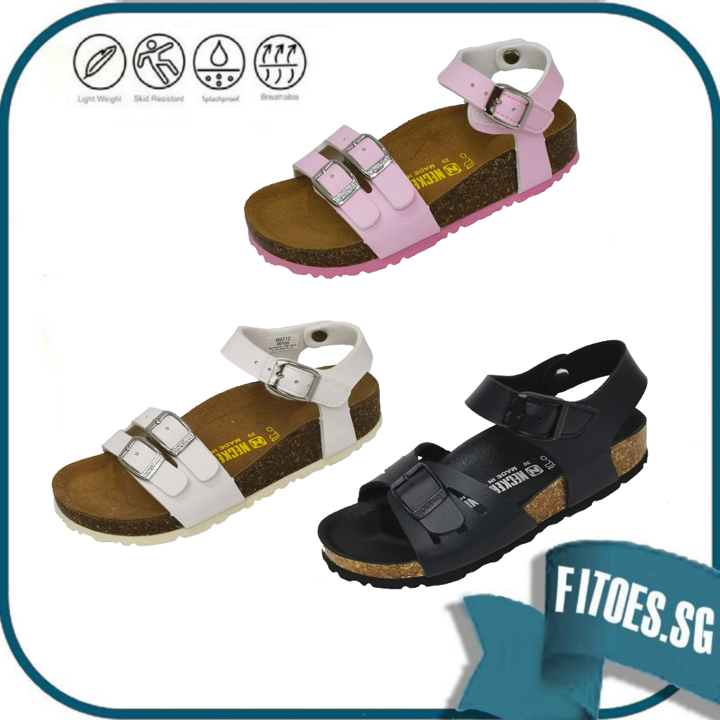 Neckermann Children&#039;s Sandals Girls Kids Black Pink White N9147B N9212 (Size 28- 34)