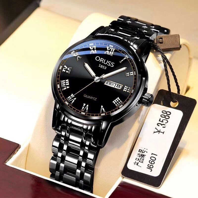 The new Swiss imported waterproof luminous men&#039;s automatic mechanical watch student Korean version of the trend of black technology