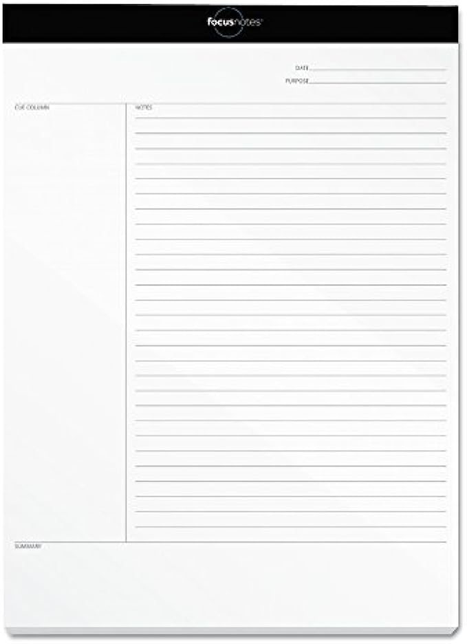 Oxford FocusNotes Writing Pad, 8-1/2&quot; x 11-3/4&quot;, 50 Sheets (77103)