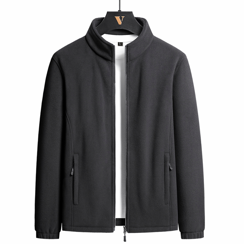 Plus Size M-8XL Men&#039;s Autumn Fleece Jacket Oversize Windproof Warm Long Sleeve Versatile Jacket Suitable for Middle-aged Elderly Stand-up Collar Fashion Jacket