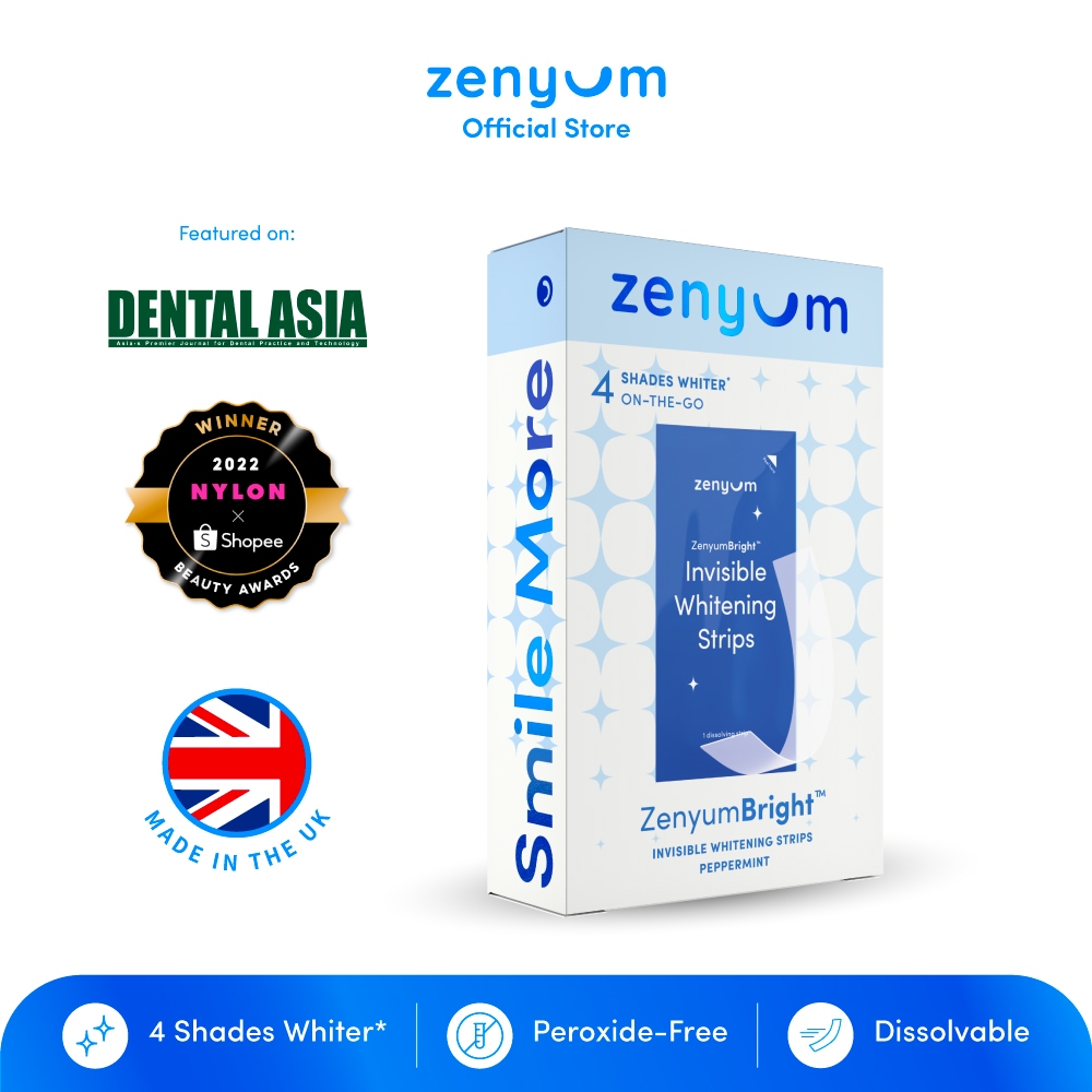 Zenyum Bright Invisible Whitening Strips - 14 Strips (Dental Care Teeth Treatment/Made in the UK)